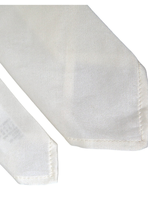Dolce & Gabbana White Silk Blend Adjustable Tie Men