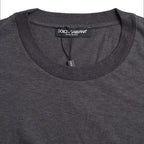 Dolce & Gabbana Gray Cotton Round Neck Short Sleeve T-shirt