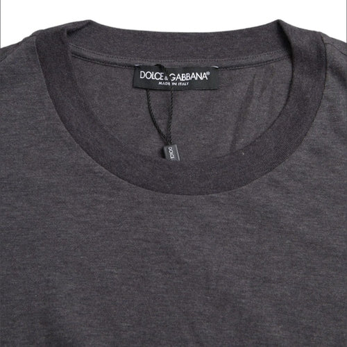 Dolce & Gabbana Gray Cotton Round Neck Short Sleeve T-shirt