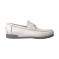 Dolce & Gabbana White Gray Leather Slip Mocassin Shoes Loafer