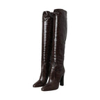 Dolce & Gabbana Brown Exotic Leather Heels High Boots Shoes