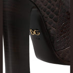 Dolce & Gabbana Brown Exotic Leather Heels High Boots Shoes