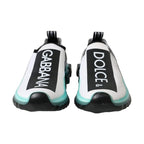 Dolce & Gabbana Black White Blue Slip On Sorrento Sneakers Shoes