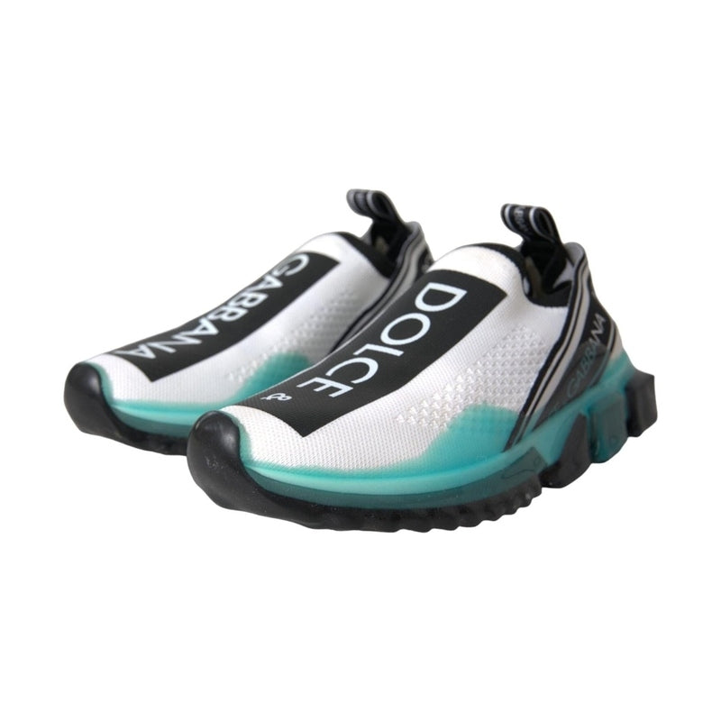 Dolce & Gabbana Black White Blue Slip On Sorrento Sneakers Shoes