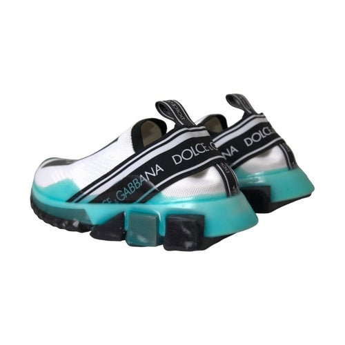 Dolce & Gabbana Black White Blue Slip On Sorrento Sneakers Shoes
