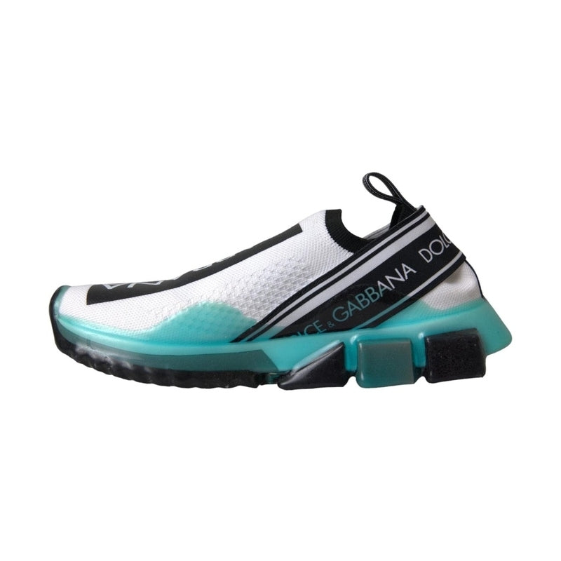 Dolce & Gabbana Black White Blue Slip On Sorrento Sneakers Shoes