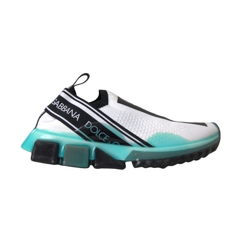 Dolce & Gabbana Black White Blue Slip On Sorrento Sneakers Shoes