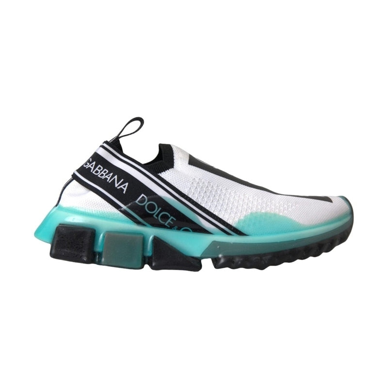 Dolce & Gabbana Black White Blue Slip On Sorrento Sneakers Shoes