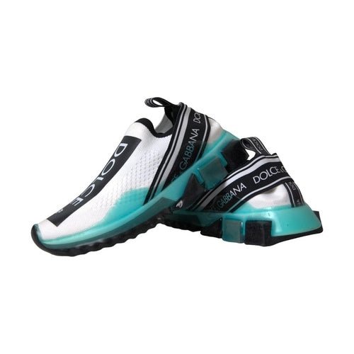 Dolce & Gabbana Black White Blue Slip On Sorrento Sneakers Shoes