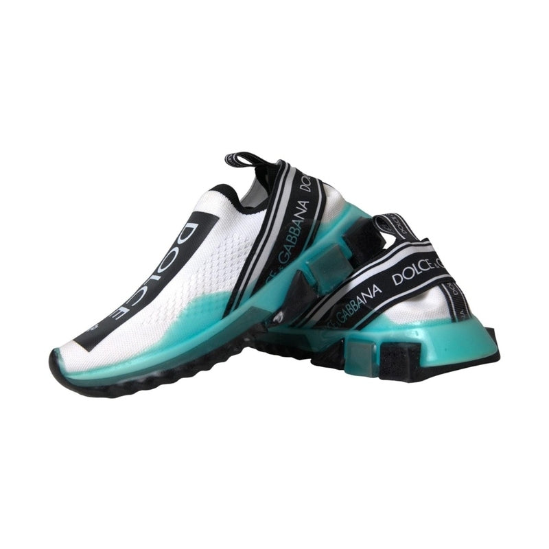 Dolce & Gabbana Black White Blue Slip On Sorrento Sneakers Shoes