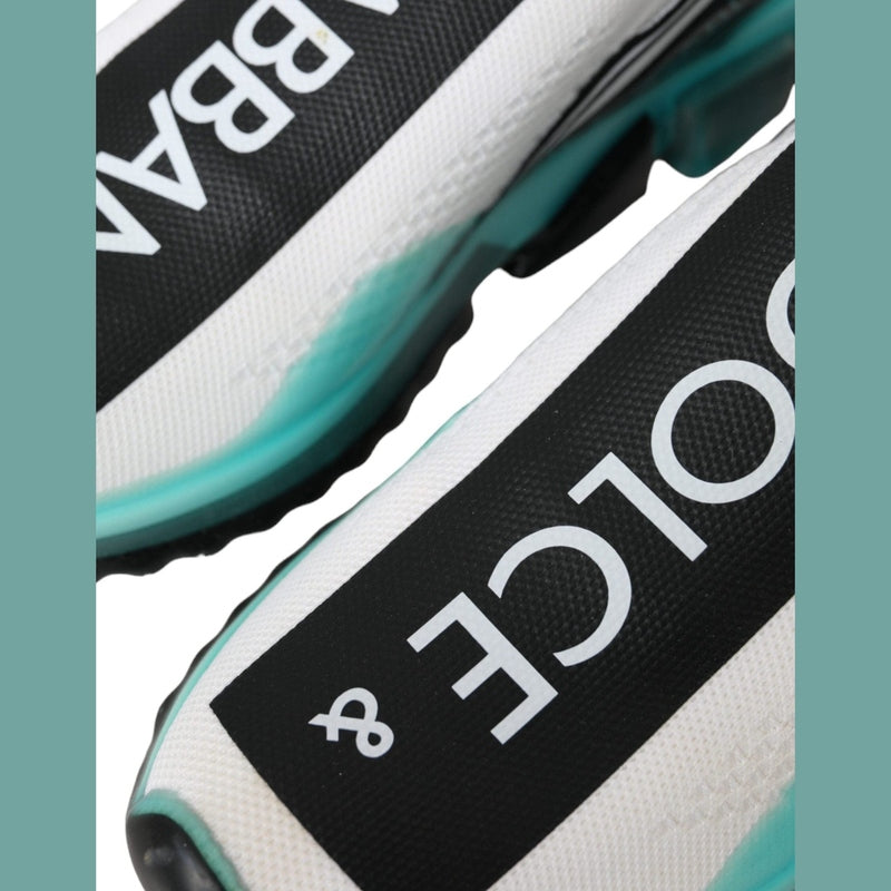 Dolce & Gabbana Black White Blue Slip On Sorrento Sneakers Shoes