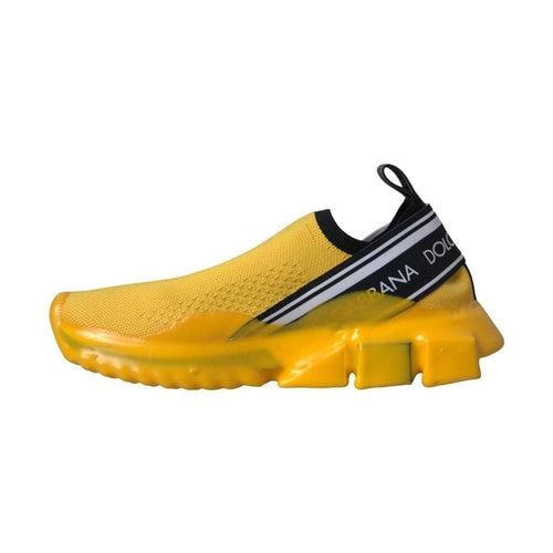 Dolce & Gabbana Yellow Sorrento Slip On Sneakers Women Shoes