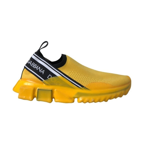 Dolce & Gabbana Yellow Sorrento Slip On Sneakers Women Shoes