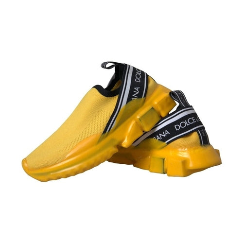 Dolce & Gabbana Yellow Sorrento Slip On Sneakers Women Shoes