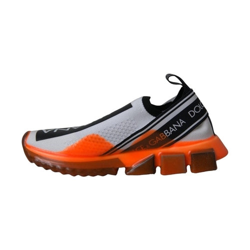 Dolce & Gabbana Black White Orange Slip On Sorrento Sneakers Shoes