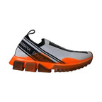 Dolce & Gabbana Black White Orange Slip On Sorrento Sneakers Shoes