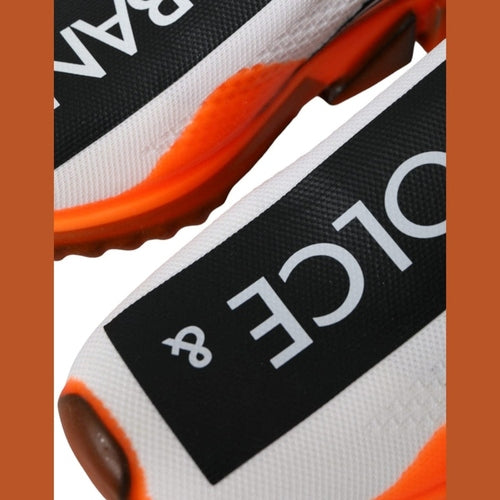 Dolce & Gabbana Black White Orange Slip On Sorrento Sneakers Shoes