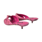 Dolce & Gabbana Pink Exotic Leather Kitten Heels Slides Shoes