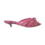 Dolce & Gabbana Pink Exotic Leather Kitten Heels Slides Shoes