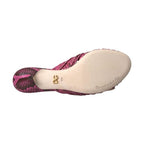 Dolce & Gabbana Pink Exotic Leather Kitten Heels Slides Shoes