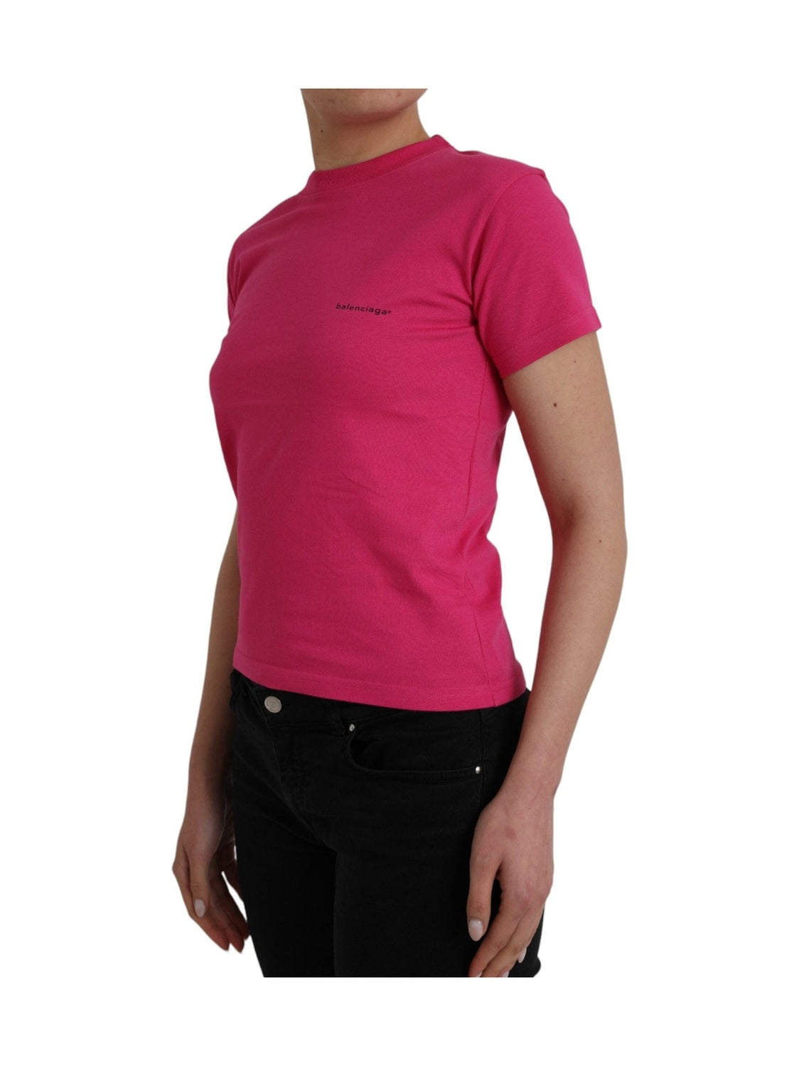 Balenciaga Pink Cotton Crew Neck Short Sleeves Tee T-shirt