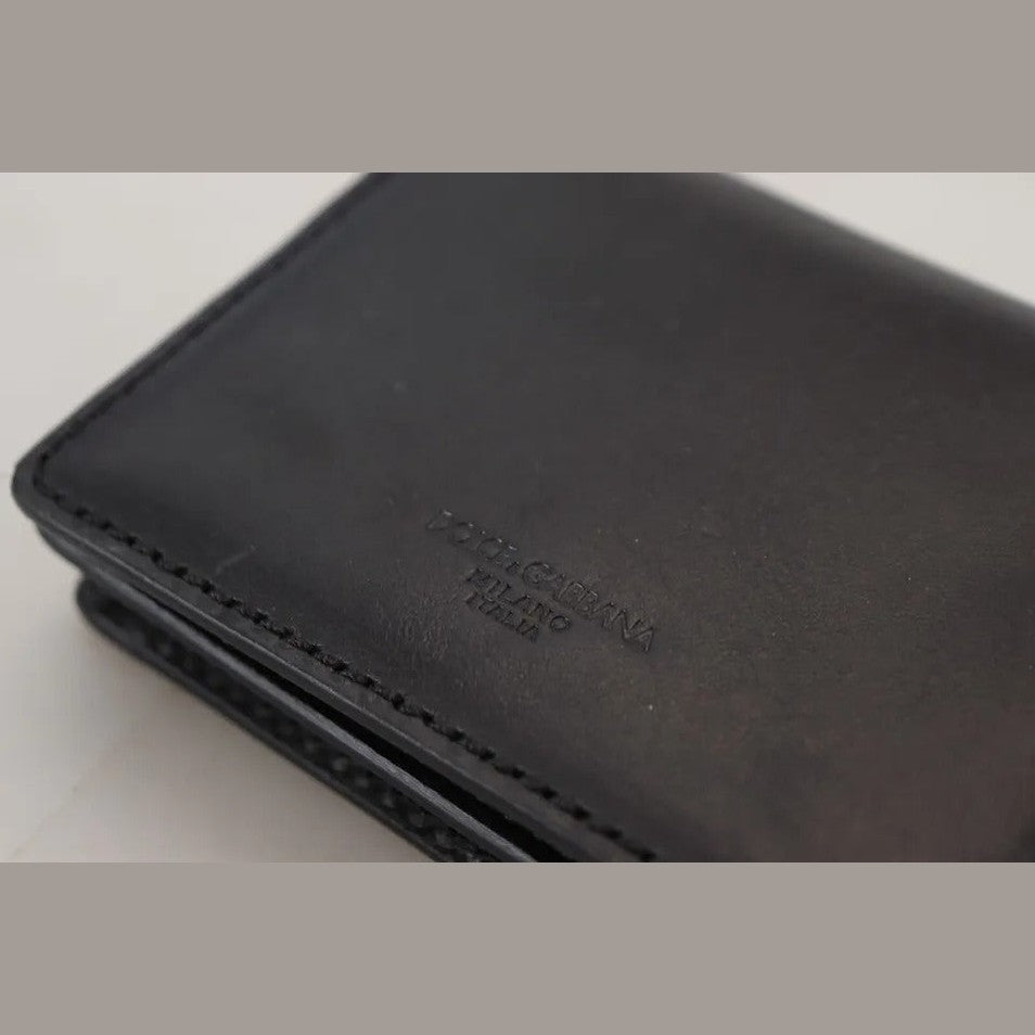 Black Leather Bifold Shoulder Sling Women Wallet