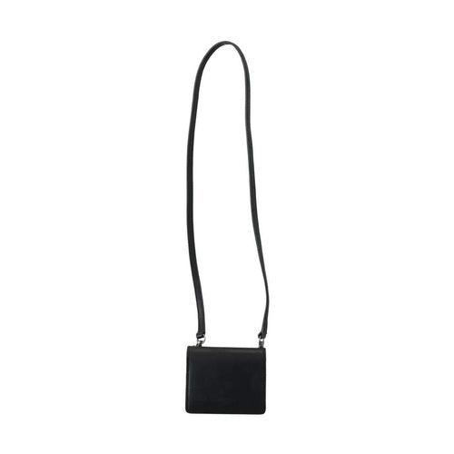 Dolce & Gabbana Black Leather Bifold Shoulder Sling Women Wallet