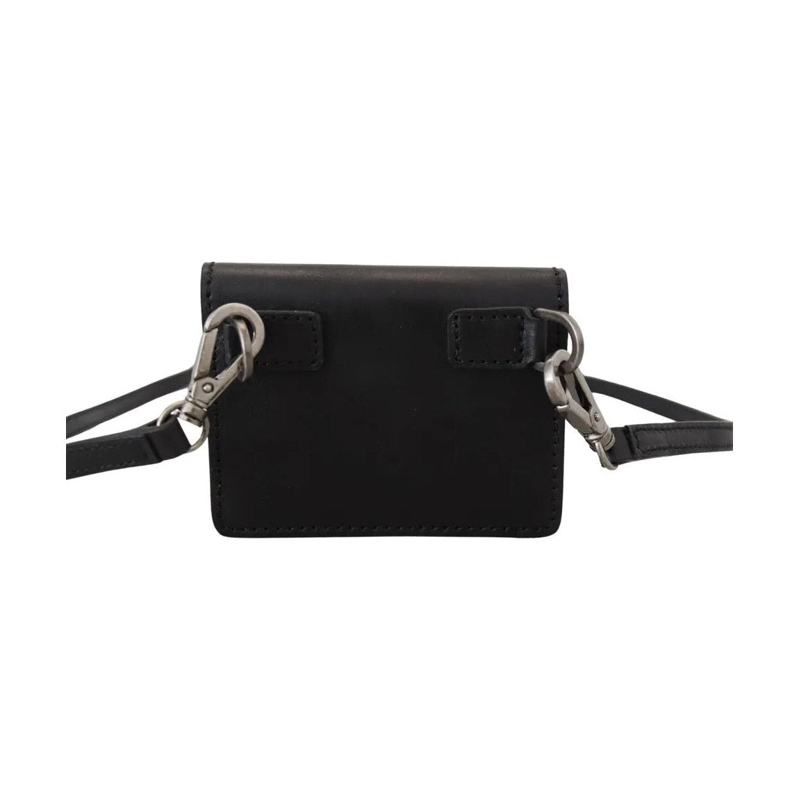 Black Leather Bifold Shoulder Sling Women Wallet