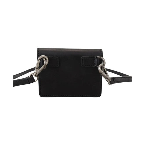 Dolce & Gabbana Black Leather Bifold Shoulder Sling Women Wallet