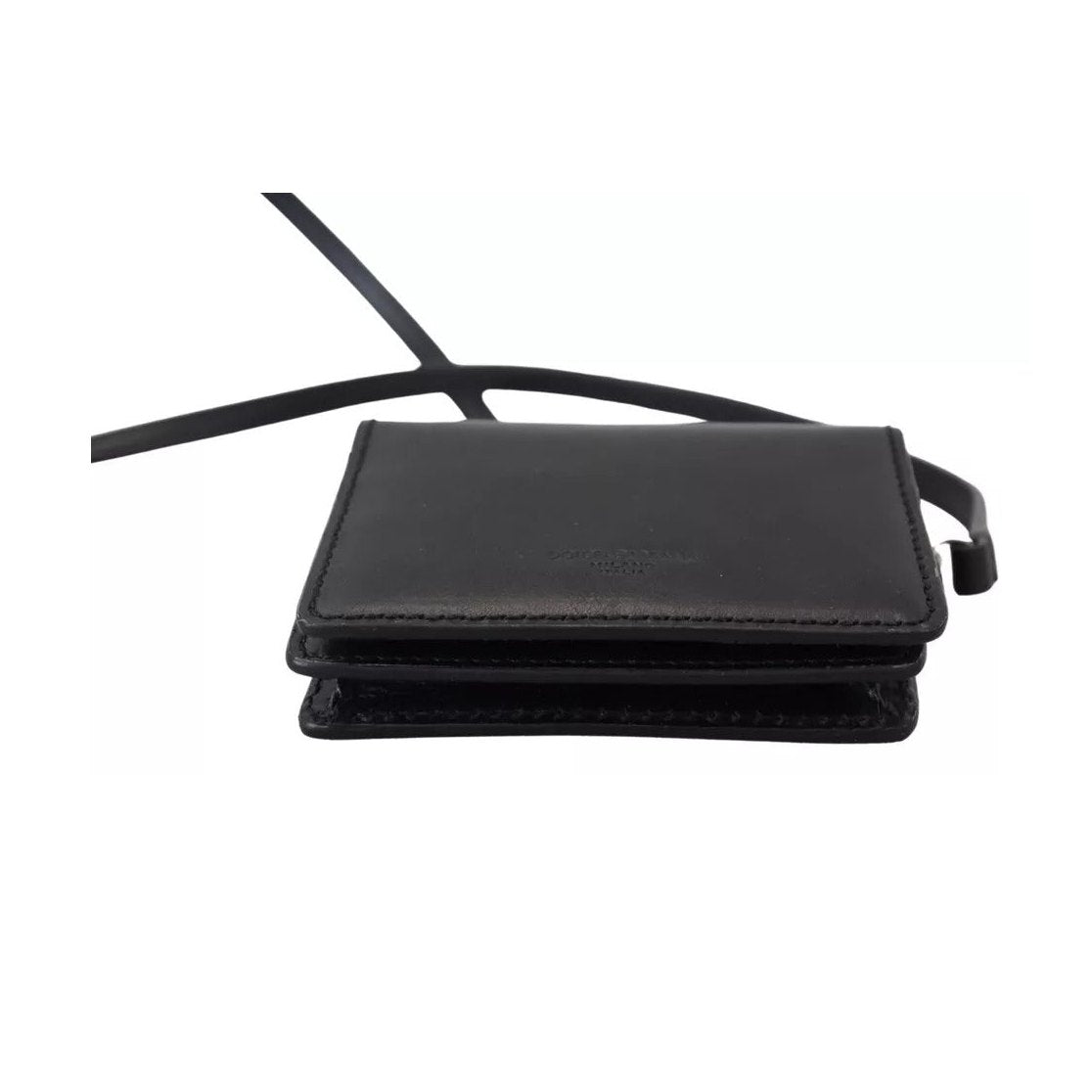 Black Leather Bifold Shoulder Sling Women Wallet