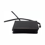 Dolce & Gabbana Black Leather Bifold Shoulder Sling Women Wallet