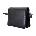 Black Leather Bifold Shoulder Sling Women Wallet
