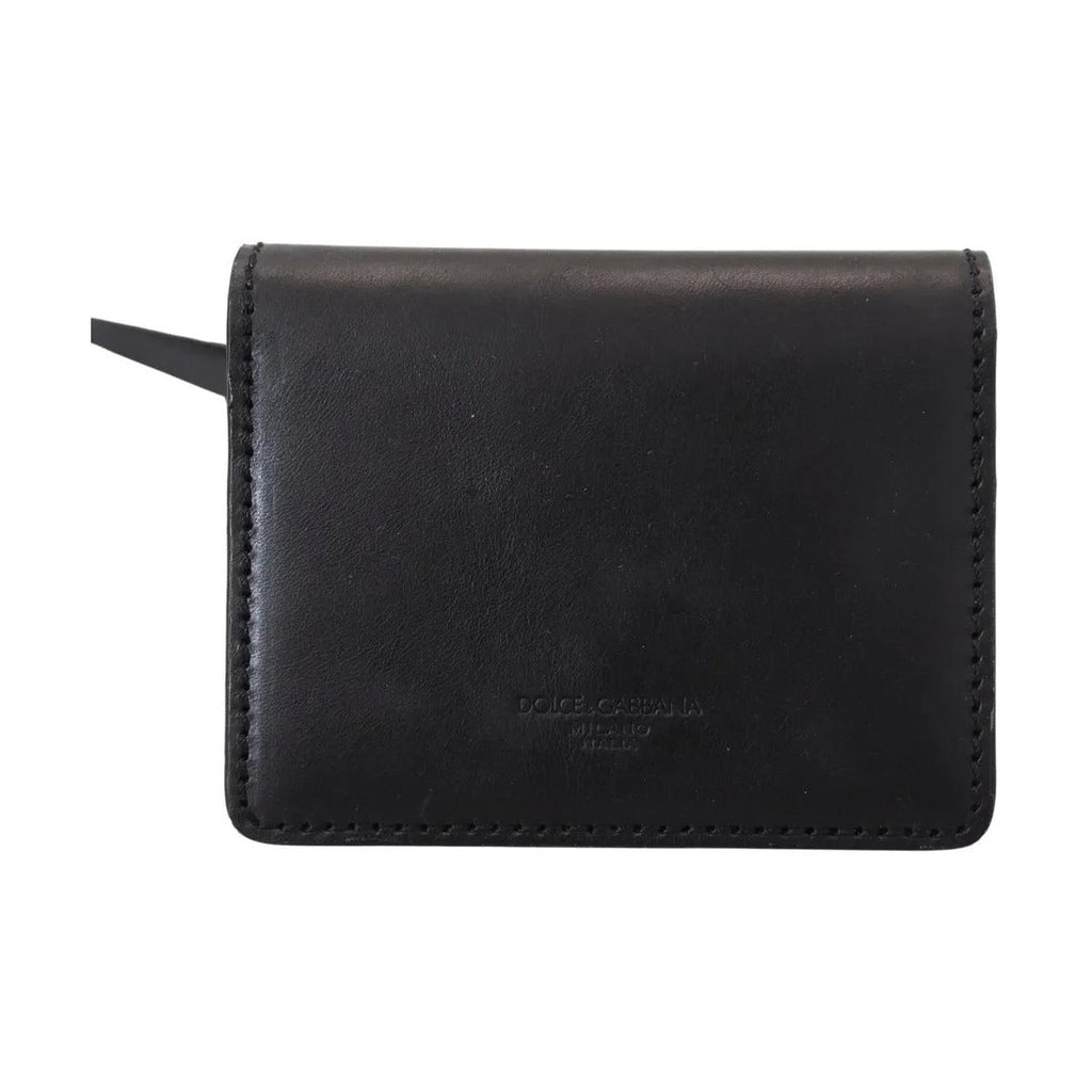 Black Leather Bifold Shoulder Sling Women Wallet