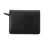 Black Leather Bifold Shoulder Sling Women Wallet