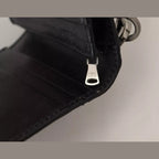 Black Leather Bifold Shoulder Sling Women Wallet