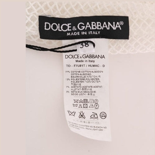 Dolce & Gabbana White Net Tank Transparent Top