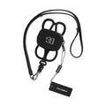 Dolce & Gabbana Black Calfskin Leather DG Logo Coin Purse Lanyard Wallet