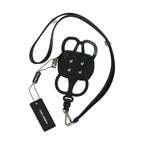 Dolce & Gabbana Black Calfskin Leather DG Logo Coin Purse Lanyard Wallet
