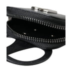 Dolce & Gabbana Black Calfskin Leather DG Logo Coin Purse Lanyard Wallet