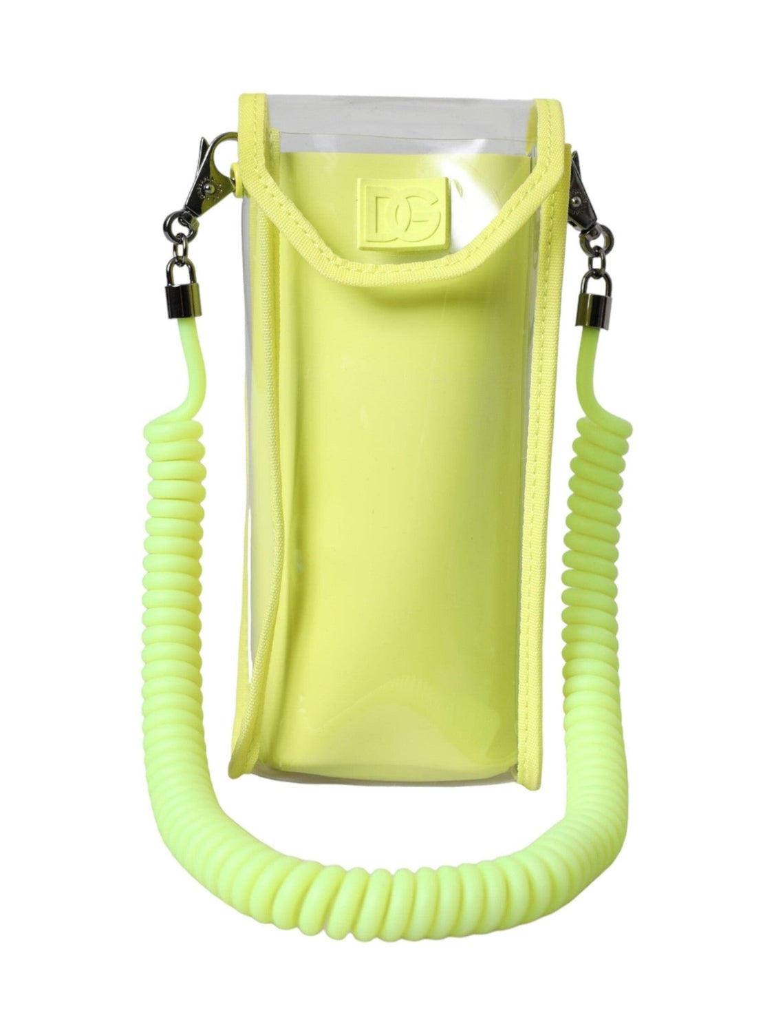 Dolce & Gabbana Yellow Green Plastic DG Logo Neck Strap Cardholder Wallet