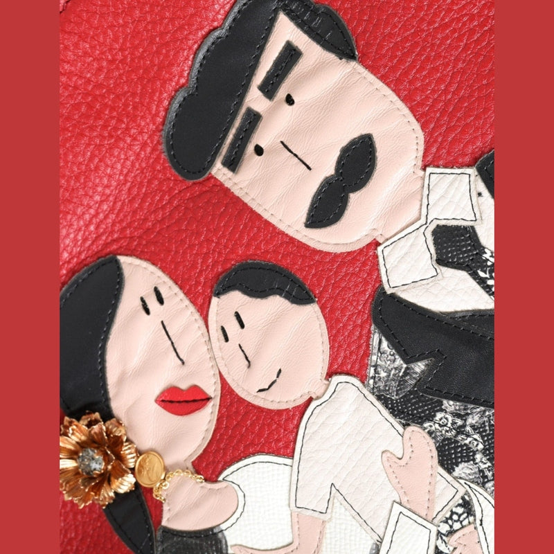 Dolce & Gabbana Red Leather #DGFamily Patch Shopping Tote Bag