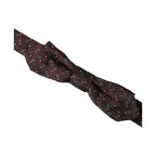 Dolce & Gabbana Maroon Silk Patterned Adjustable Neck Papillon Bow Tie