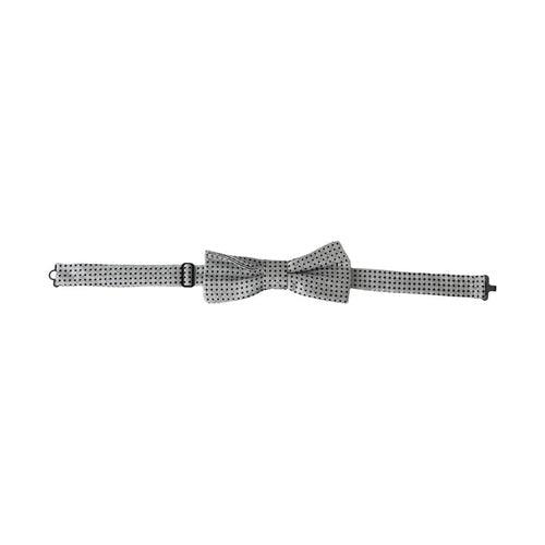 Dolce & Gabbana Gray Silk Polka Dot Adjustable Neck Men Papillon Bow Tie