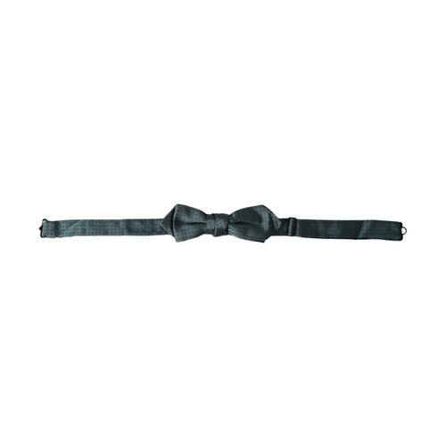 Dolce & Gabbana Green Silk Fantasy Adjustable Neck Men Papillon Bow Tie