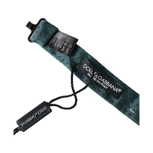 Dolce & Gabbana Green Silk Fantasy Adjustable Neck Men Papillon Bow Tie