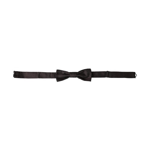 Dolce & Gabbana Brown Fantasy Silk Adjustable Neck Men Papillon Bow Tie