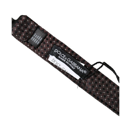 Dolce & Gabbana Brown Fantasy Silk Adjustable Neck Men Papillon Bow Tie