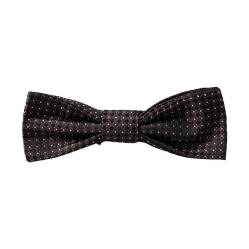 Dolce & Gabbana Brown Fantasy Silk Adjustable Neck Men Papillon Bow Tie