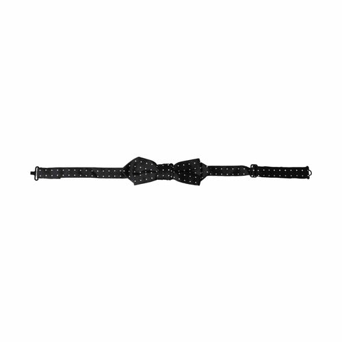 Dolce & Gabbana Black Silk Polka Dot Adjustable Neck Men Papillon Bow Tie