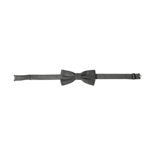 Dolce & Gabbana Gray Silk Patterned Adjustable Neck Men Papillon Bow Tie